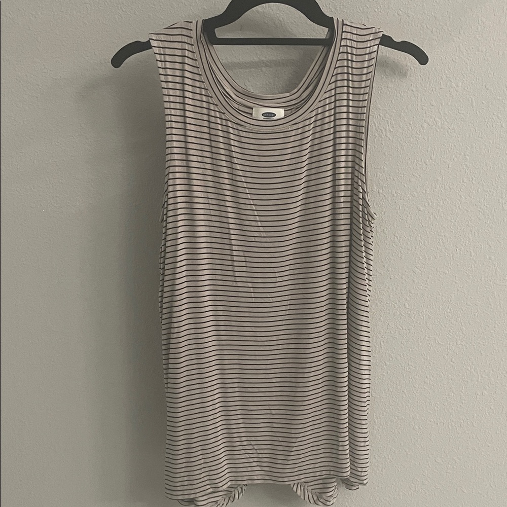 Old Navy Striped Tank Top with Open Back